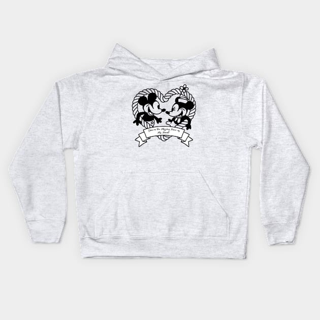 Valentine's Day Steamboat Willie Kids Hoodie by InkPxel